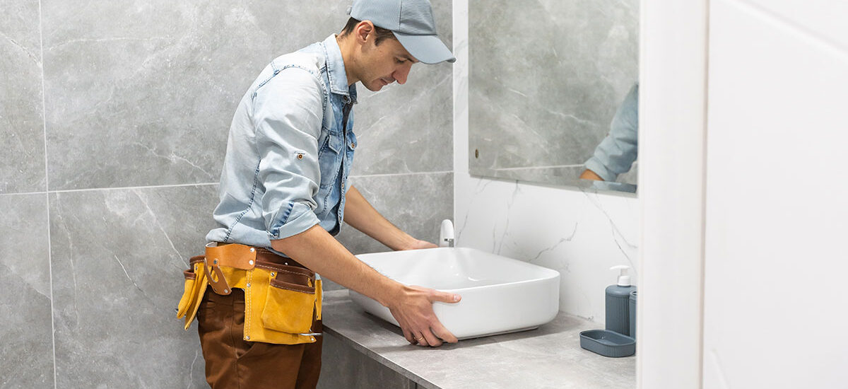 Banyo lavabo montajı yapan usta